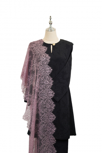 French Lace Selendang (Light Purple)