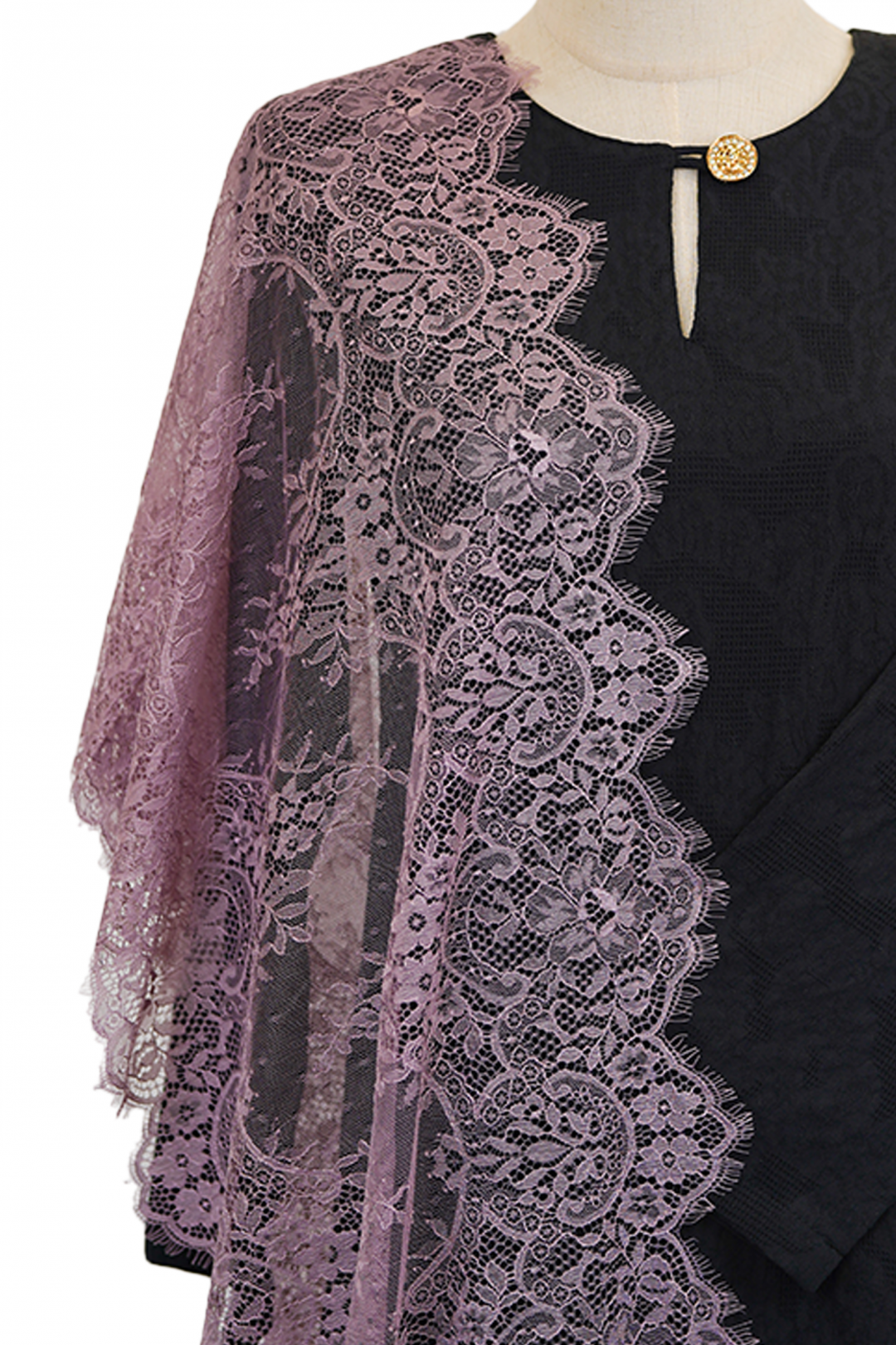 French Lace Selendang (Light Purple)