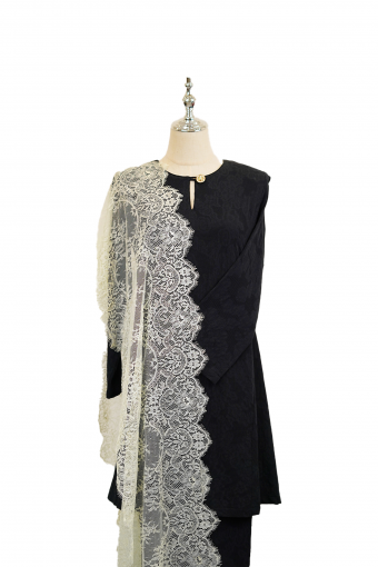 French Lace Selendang (Light Yellow)