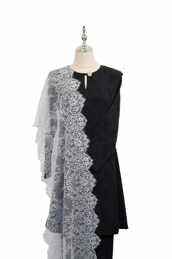 French Lace Selendang (Light Blue)