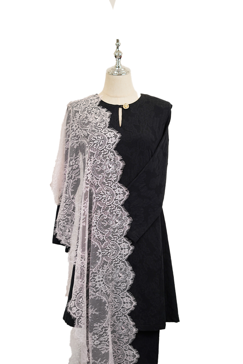 French Lace Selendang (Baby Pink)