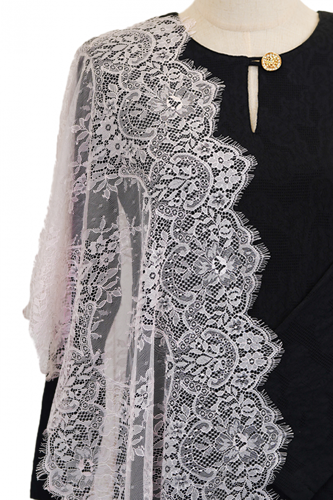 French Lace Selendang (Baby Pink)