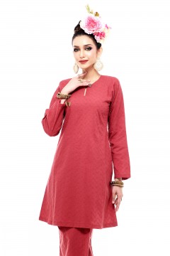 Klasik Kurung Pahang Chinta (Cherry Red)