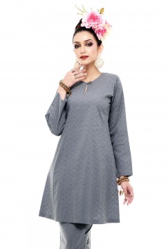 Klasik Kurung Pahang Chinta (Grey)