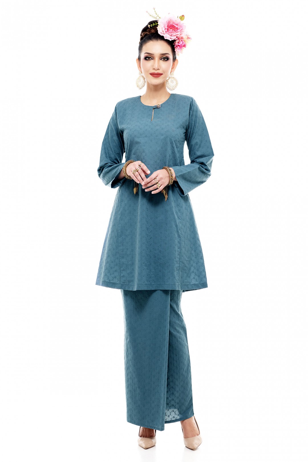 Klasik Kurung Pahang Chinta (Steel Blue)