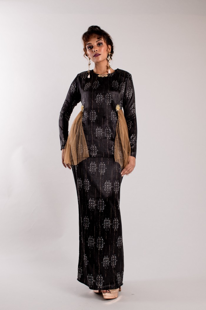 Daelyn Kurung Kedah Modern (Black)