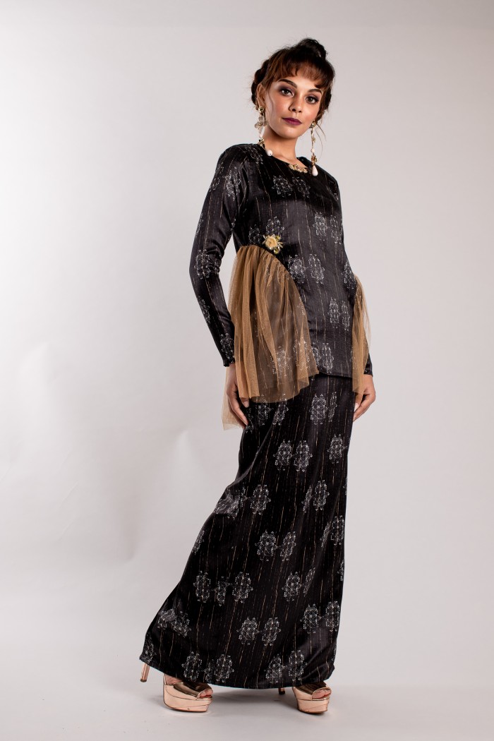 Daelyn Kurung Kedah Modern (Black)