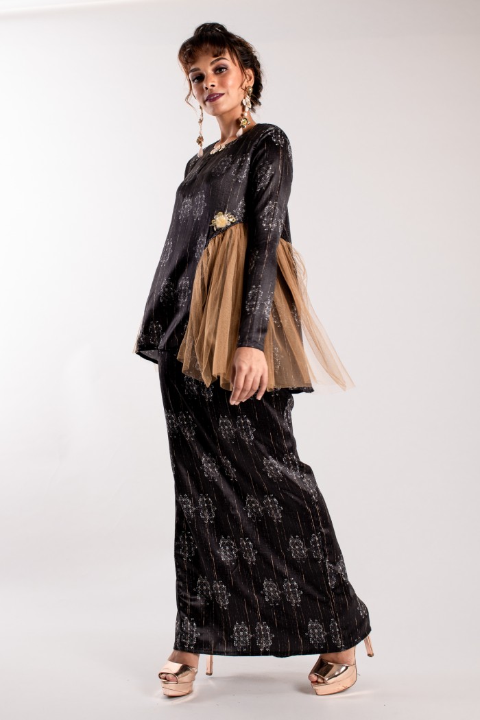 Daelyn Kurung Kedah Modern (Black)