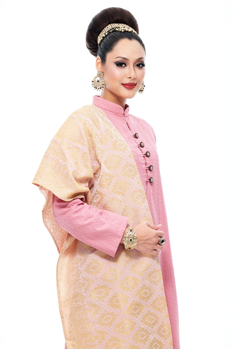 Selendang Songket Klasik (Dusty Pink Diamond)