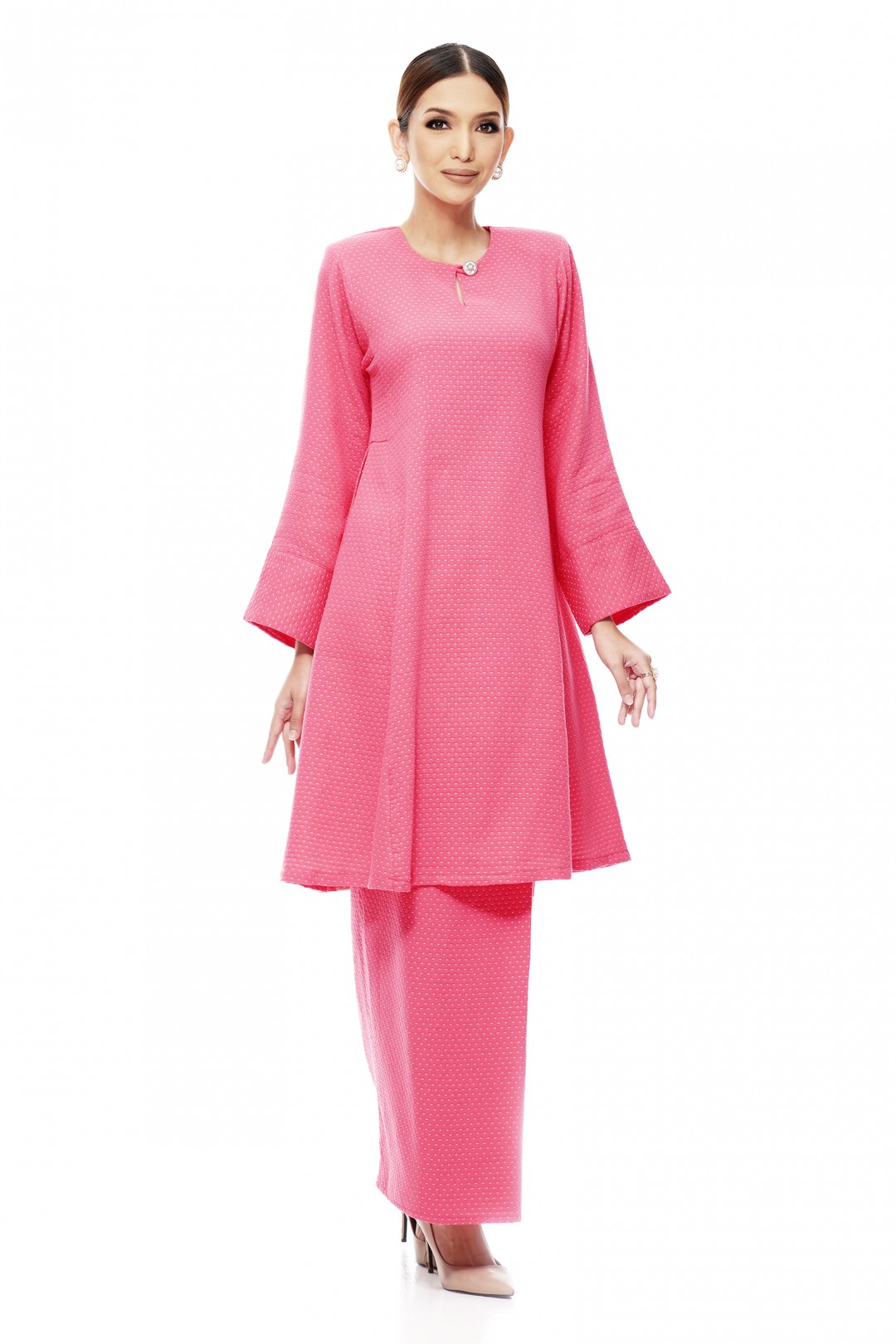 Kurung Riau Tun Fatimah (Coral Rose)