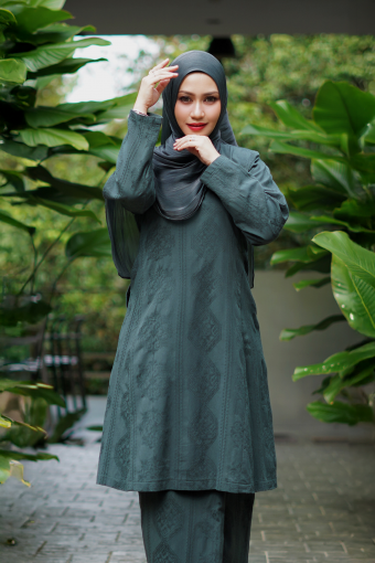 Dayang - Kurung Pahang Songket Klasik (Granite Green)