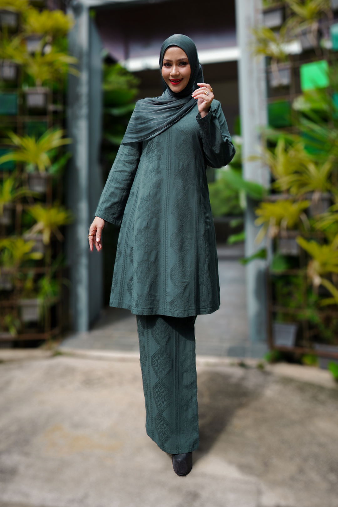 Dayang - Kurung Pahang Songket Klasik (Granite Green)