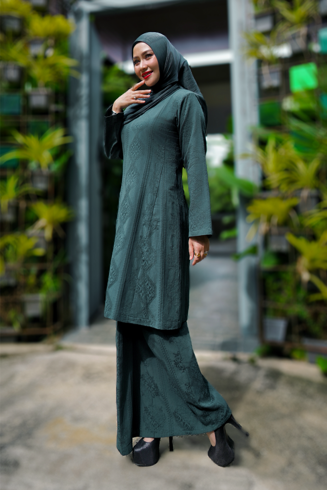 Dayang - Kurung Pahang Songket Klasik (Granite Green)