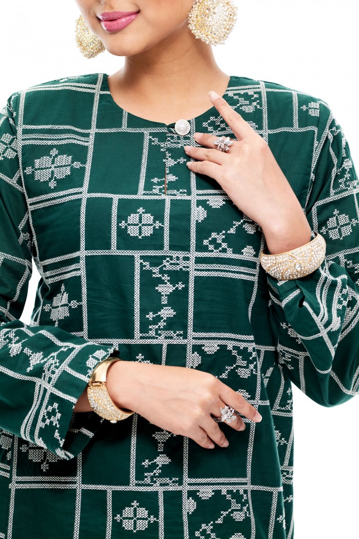 Kurung Kedah Gusti Dewi (Emerald Green)