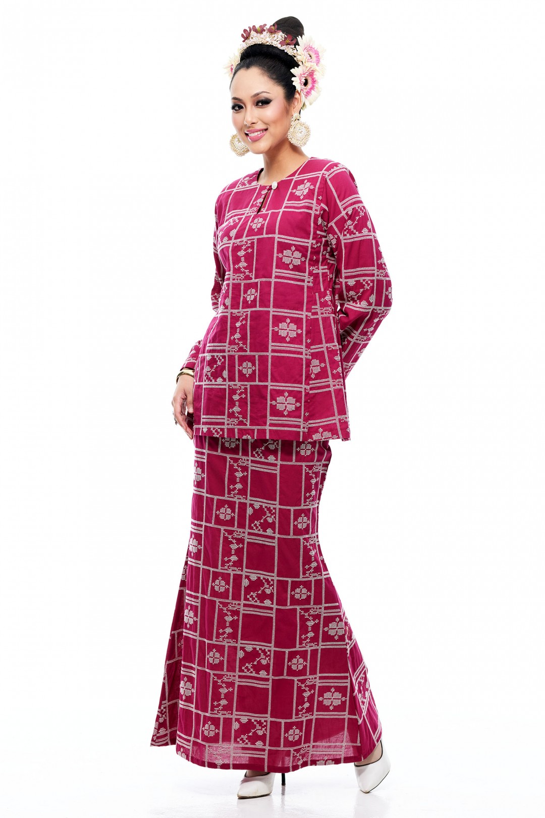 Kurung Kedah Gusti Dewi (Magenta)