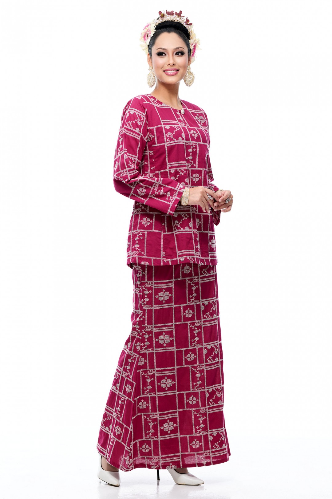 Kurung Kedah Gusti Dewi (Magenta)