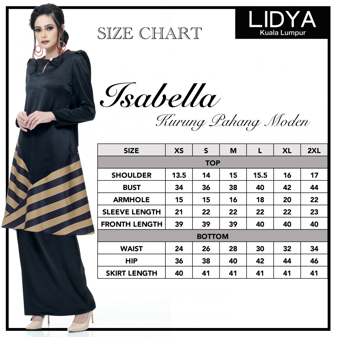 Isabella Kurung Pahang (Black)