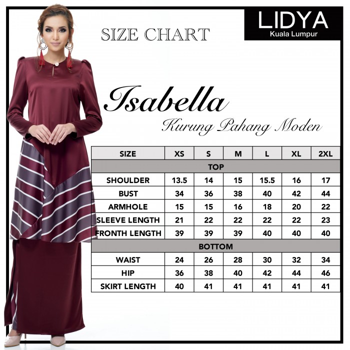 Isabella Kurung Pahang (Maroon)