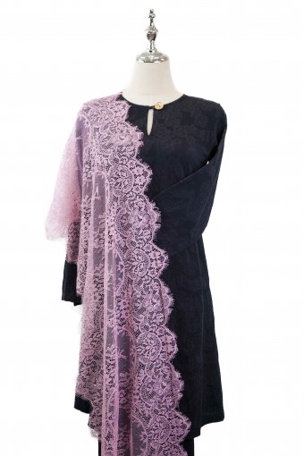 French Lace Selendang (Lilac)