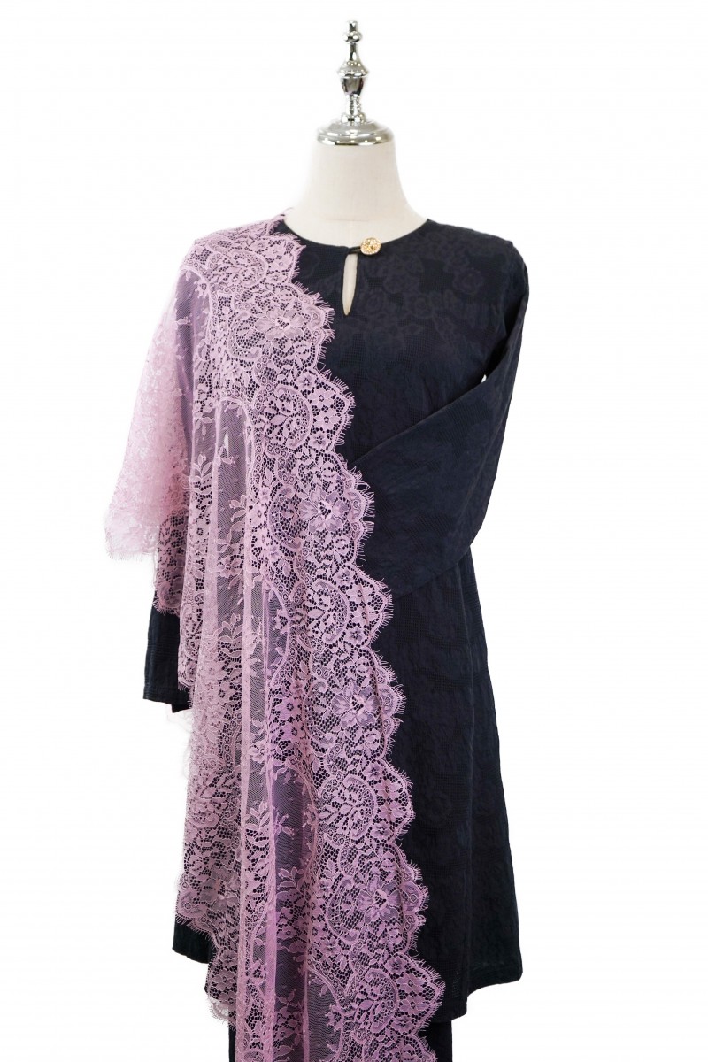 French Lace Selendang (Lilac)