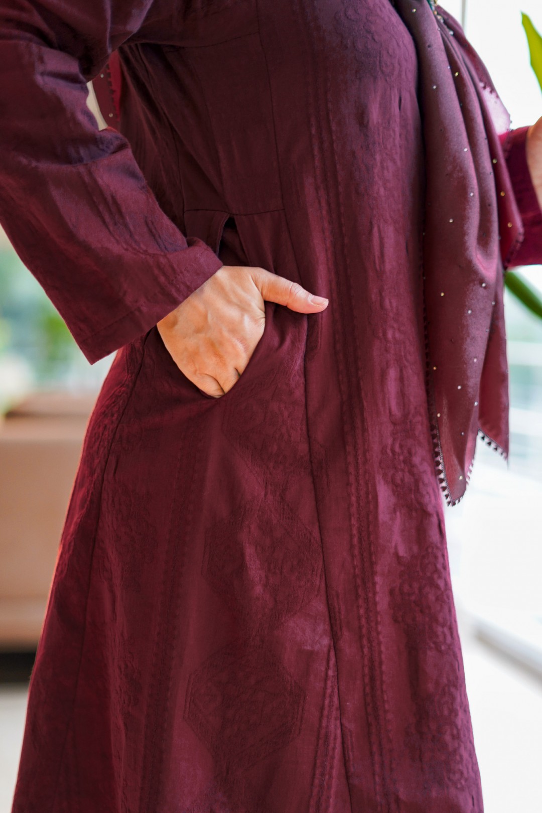 Dayang - Kurung Pahang Songket Klasik (Deep Maroon)