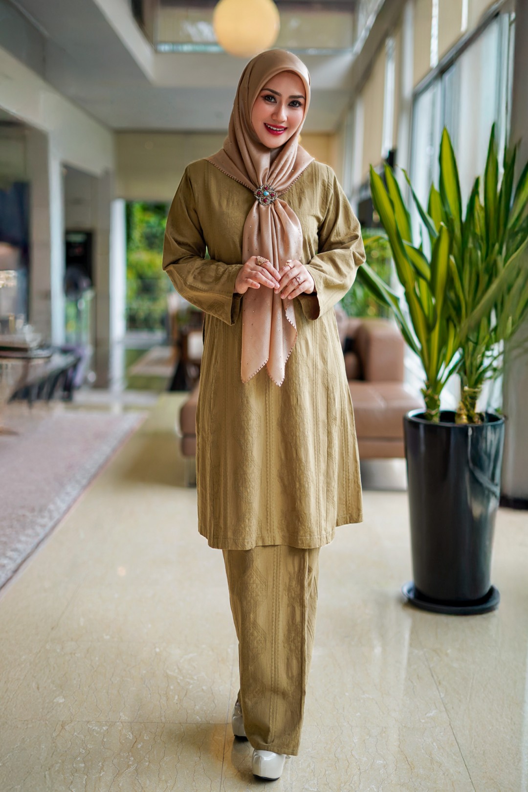 Dayang - Kurung Pahang Songket Klasik (Olive Gold)