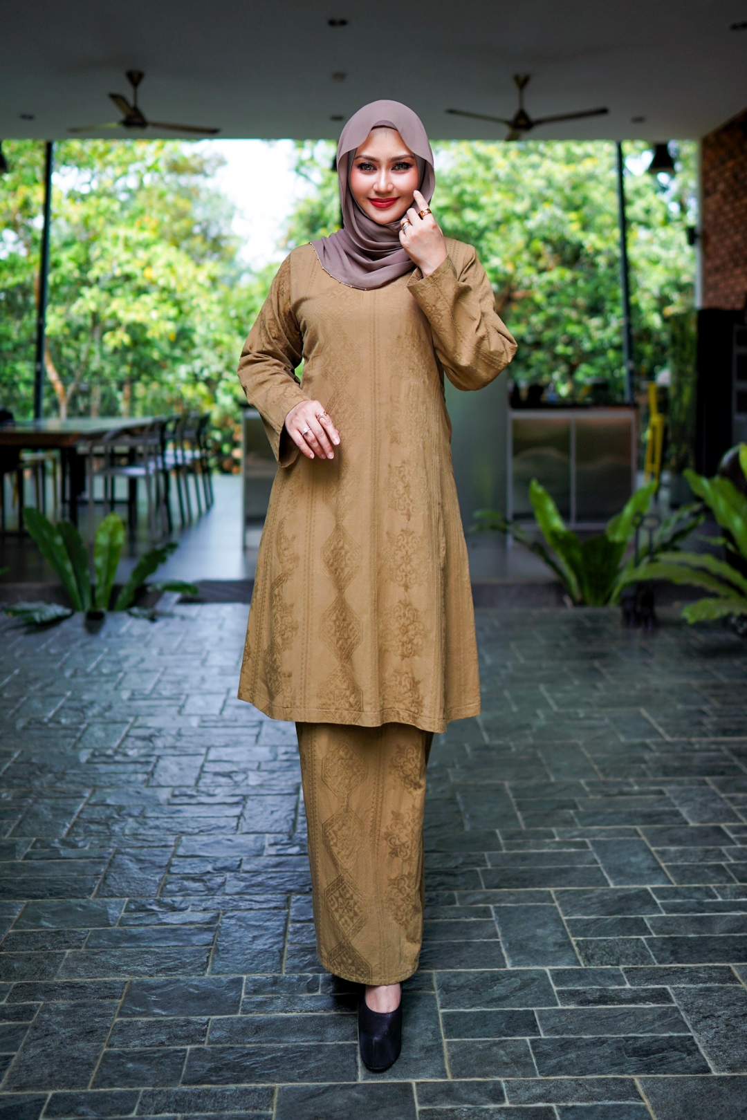 Dayang - Kurung Pahang Songket Klasik (Olive Gold)