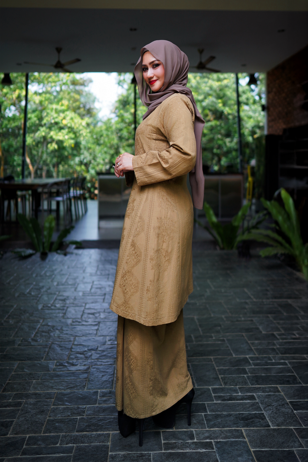 Dayang - Kurung Pahang Songket Klasik (Olive Gold)