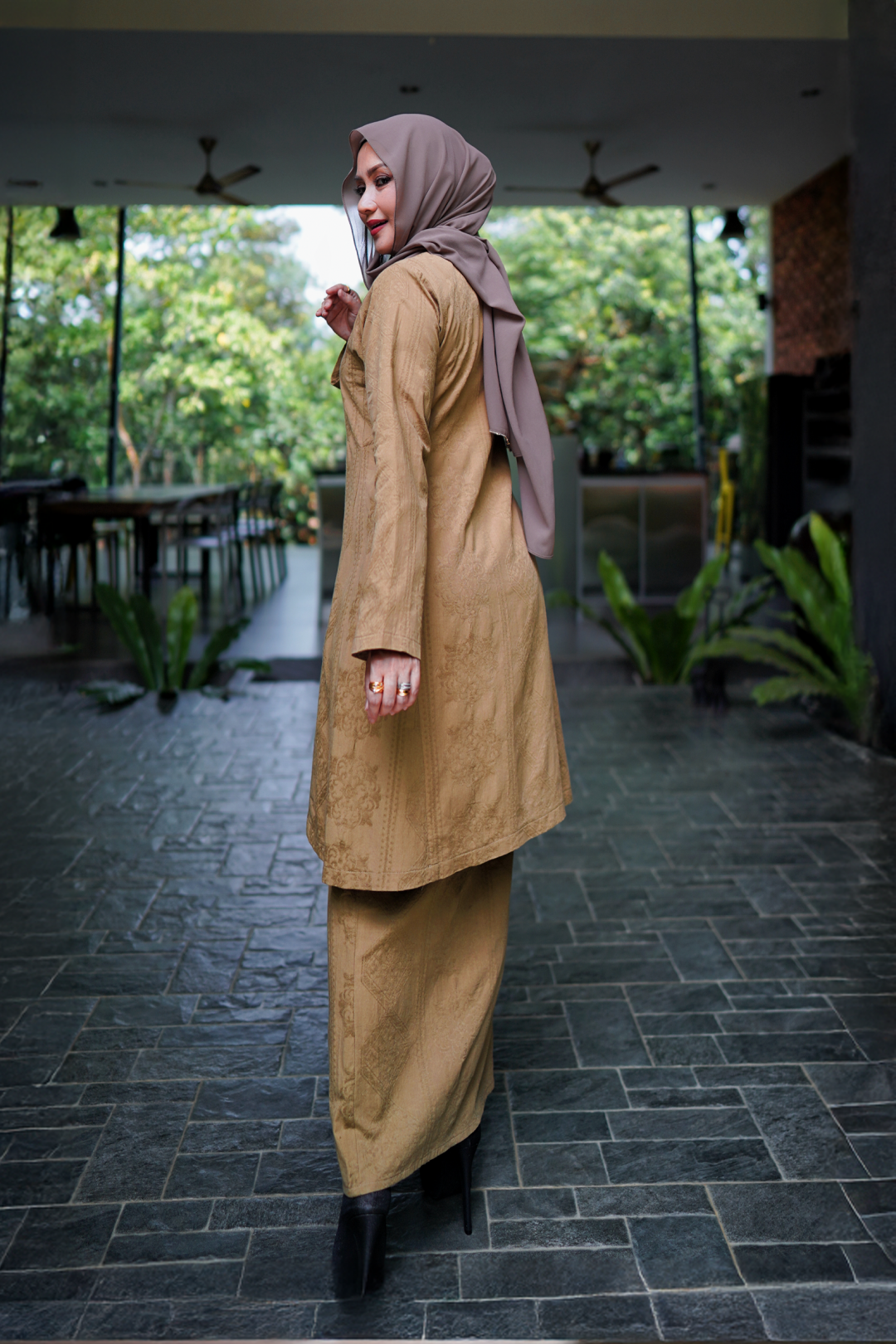 Dayang - Kurung Pahang Songket Klasik (Olive Gold)