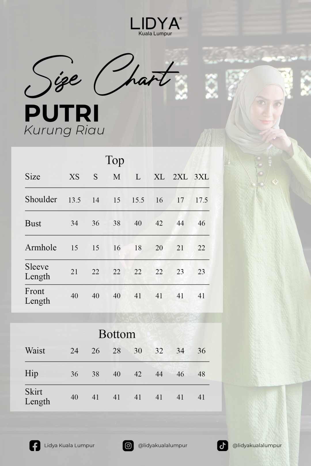 Kurung Riau Putri (Steel Blue)