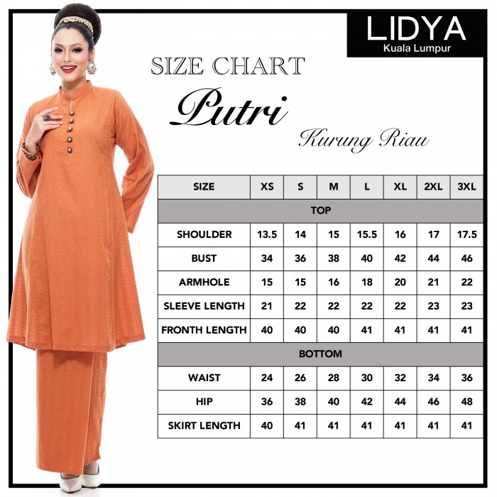 Kurung Riau Putri (Brick Orange)