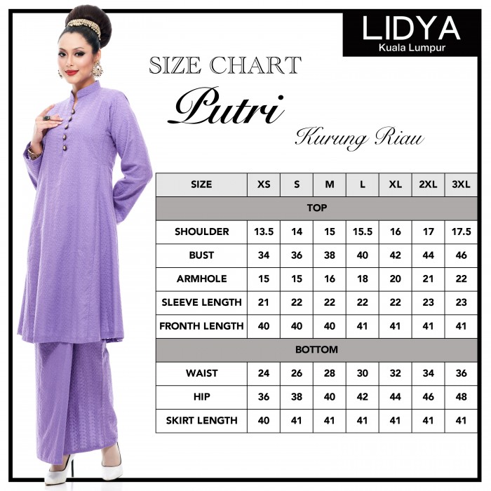 Kurung Riau Putri (Lavender)