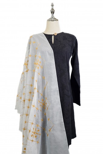 Exclusive Embroidery Dupatta Shawl (White)