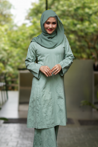 Dayang - Kurung Pahang Songket Klasik (Sage Green)