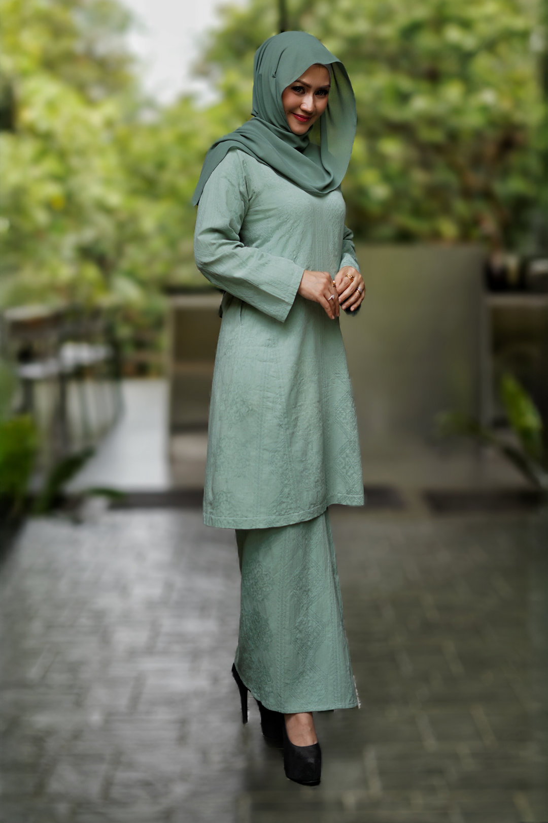 Dayang - Kurung Pahang Songket Klasik (Sage Green)
