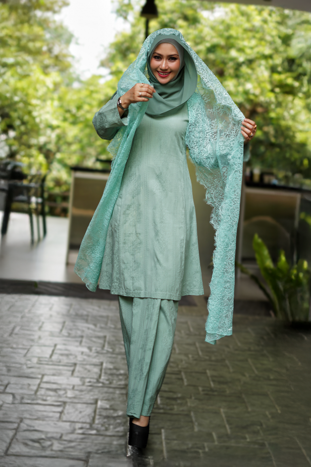 Dayang - Kurung Pahang Songket Klasik (Sage Green)