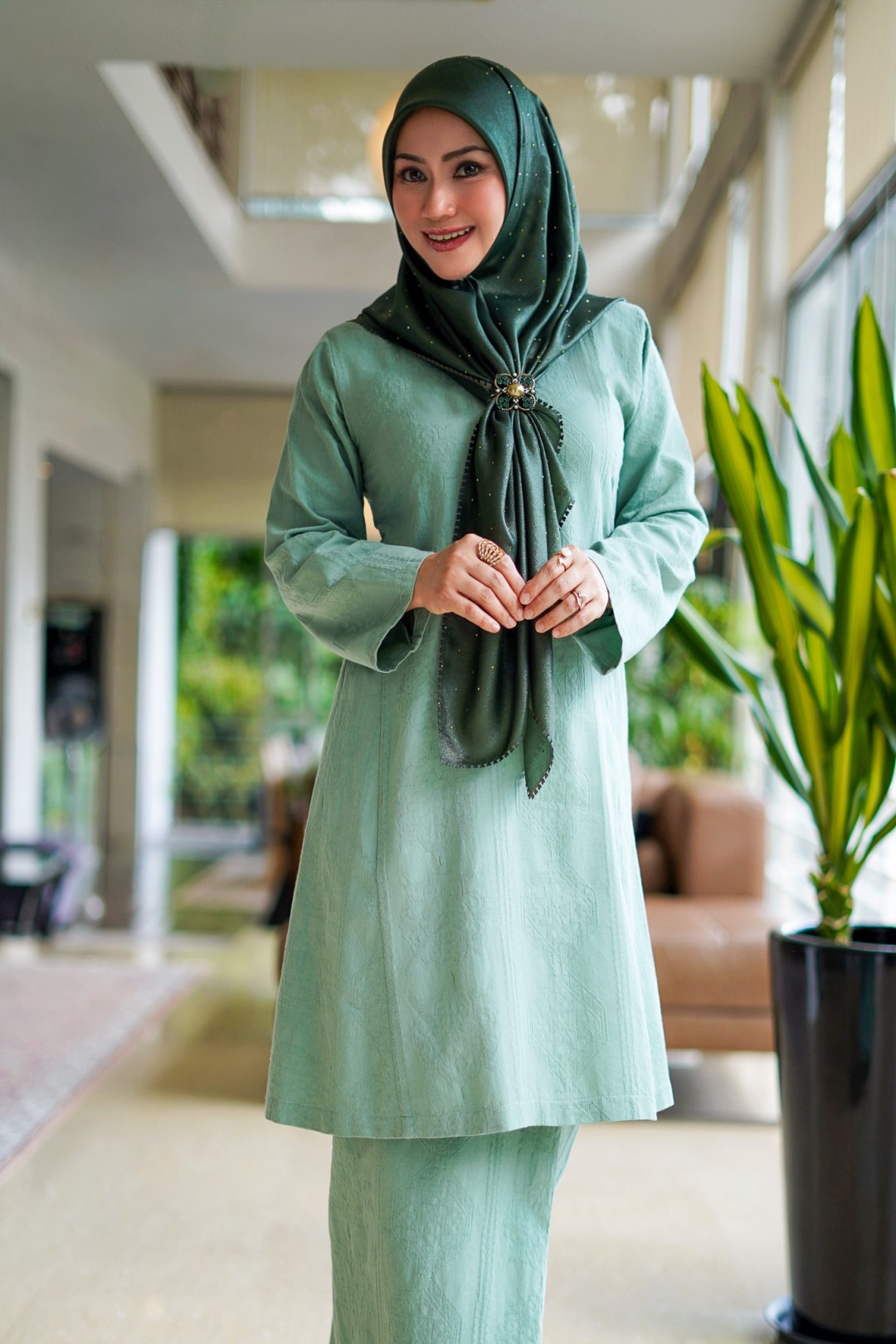 Dayang - Kurung Pahang Songket Klasik (Sage Green)