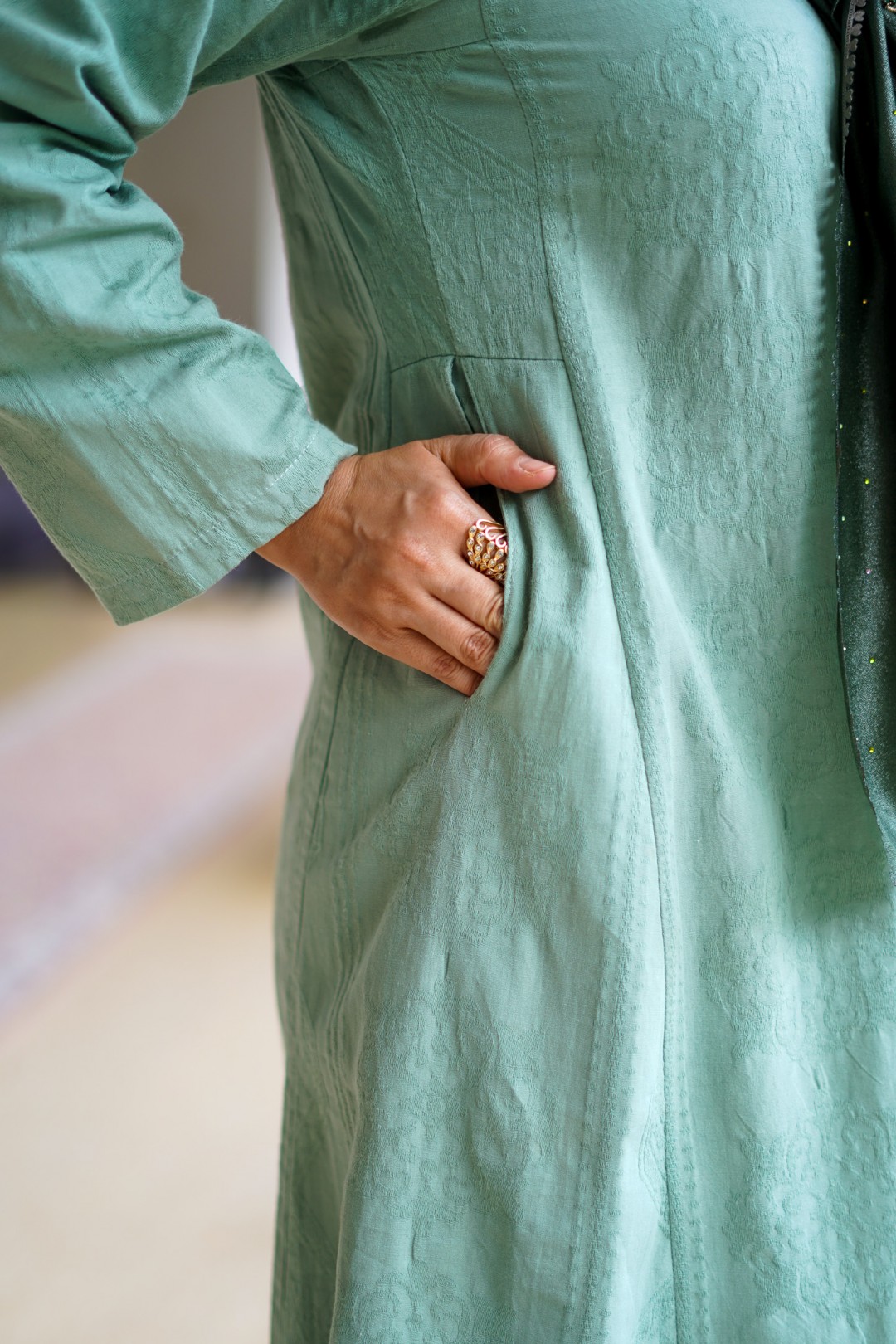 Dayang - Kurung Pahang Songket Klasik (Sage Green)