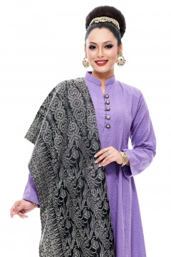 Selendang Songket Klasik (Black Silver Batik)