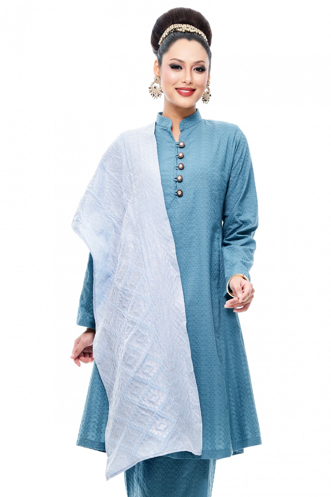 Selendang Songket Klasik (Baby Blue Diamond)