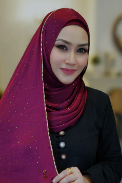 Clara Shawl - Gold Beaded Embellishment (Burgundy)