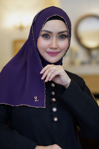 Eva Shawl - Borderline Shimmering Rhinestones (Dark Purple)