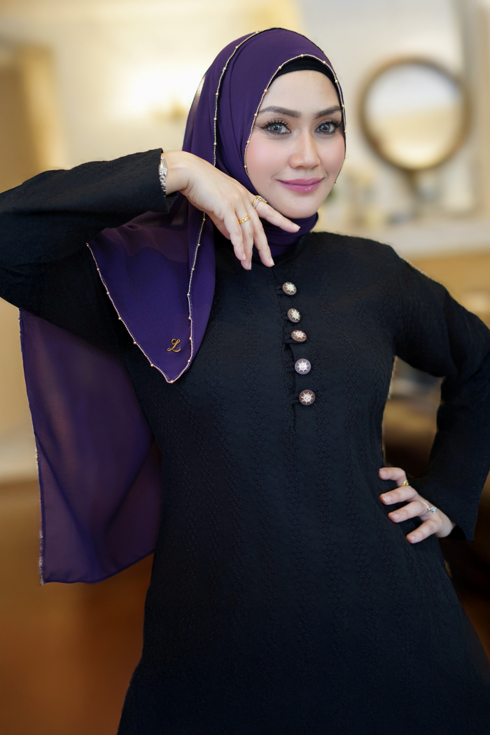 Eva Shawl - Borderline Shimmering Rhinestones (Dark Purple)