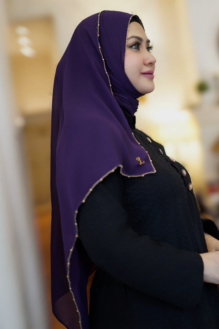 Eva Shawl - Borderline Shimmering Rhinestones (Dark Purple)