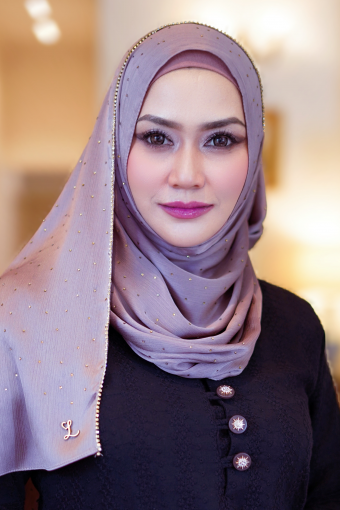 Clara Shawl - Gold Beaded Embellishment (Dusty Purple)