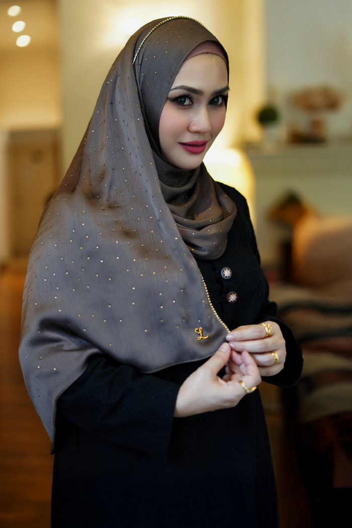 Clara Shawl - Gold Beaded Embellishment (Espresso)