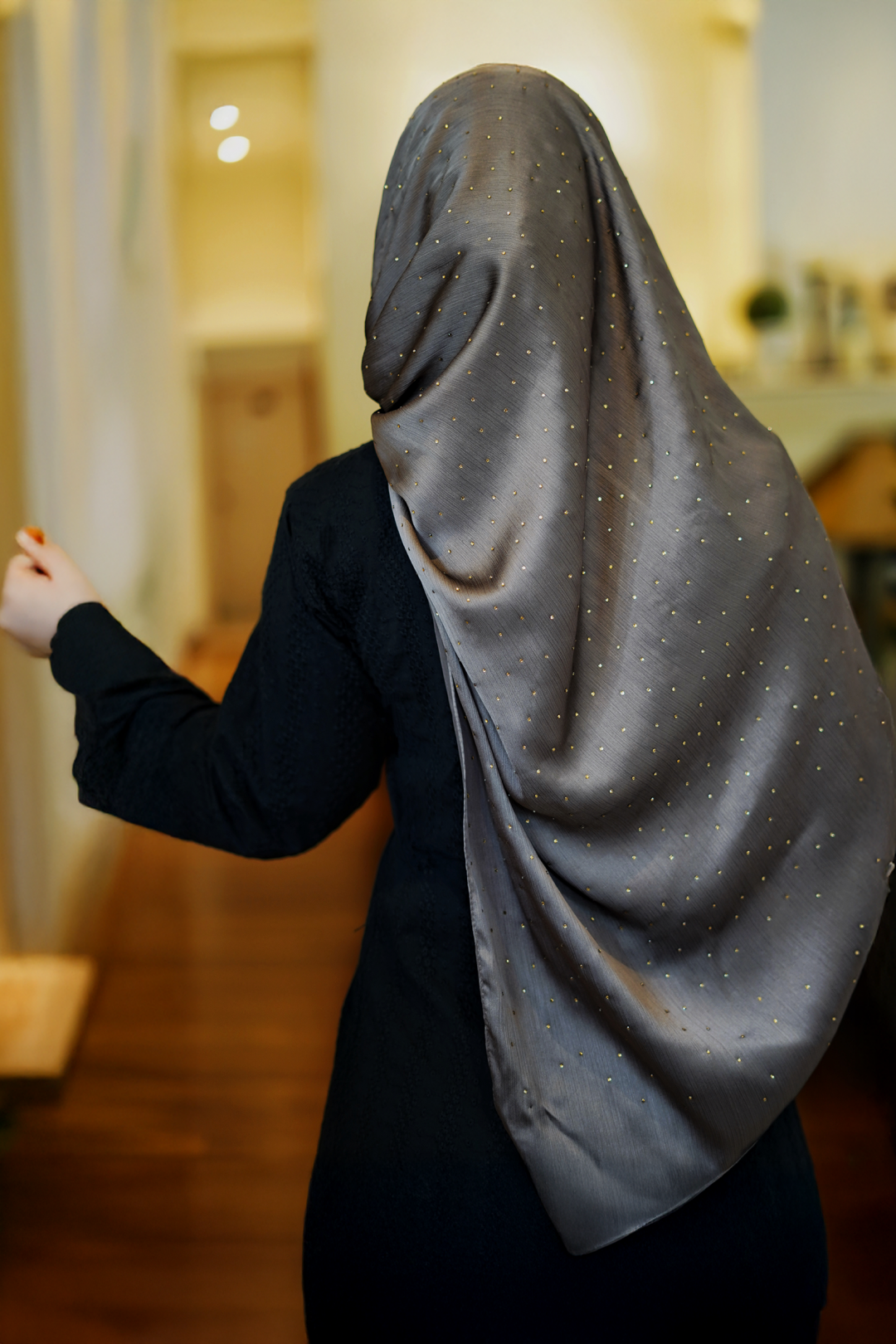 Clara Shawl - Gold Beaded Embellishment (Espresso)