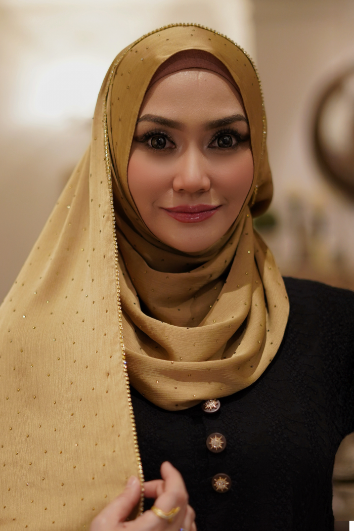 Clara Shawl - Gold Beaded Embellishment (Golden Brown)