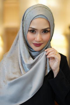 Clara Shawl - Gold Beaded Embellishment (Grey)