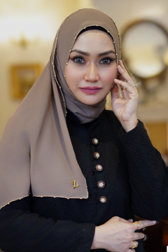 Eva Shawl - Borderline Shimmering Rhinestones (Coffee)